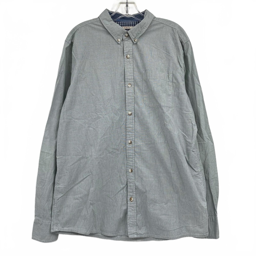 Fat Face Green White Striped Button Down Shirt | Men’s XL